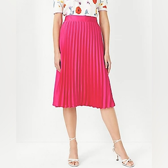 Ann Taylor Pleated Midi Skirt - Picture 2 of 9